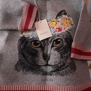 Gucci Gray Floral Accent Sweater